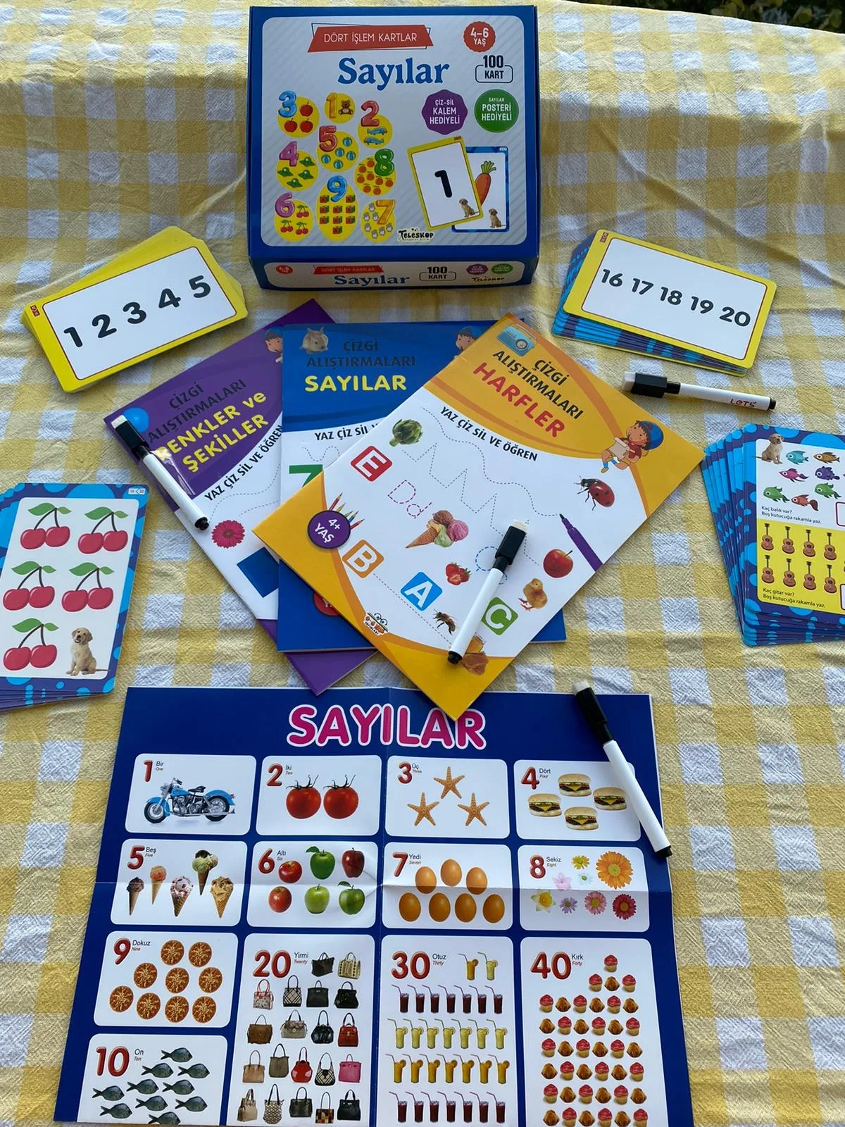 Anaokulu seti 4-6 yaş yaz sil aktivite seti