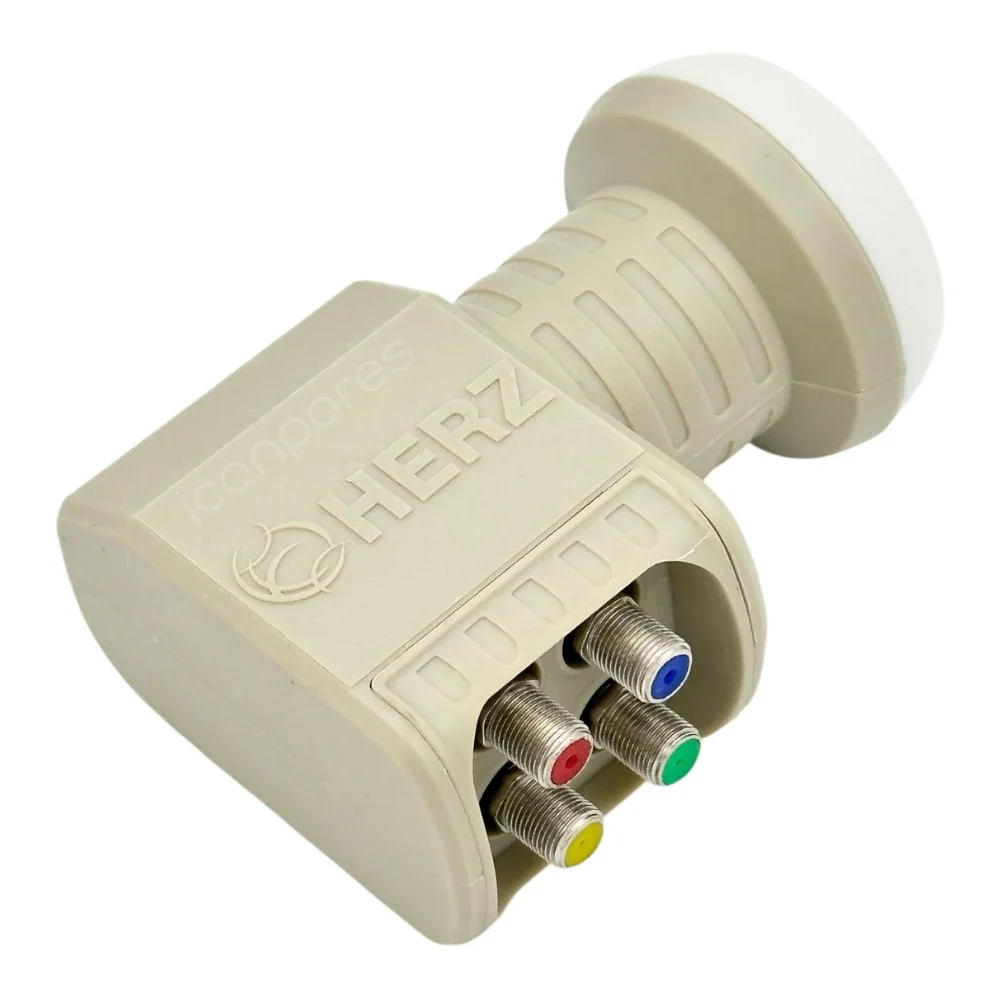 Herz Uyumlu HR-904 Universal Quad LNB 0.1 dB 4K UHD Ku-Band Dört Çıkışlı Çanak Anten LNB