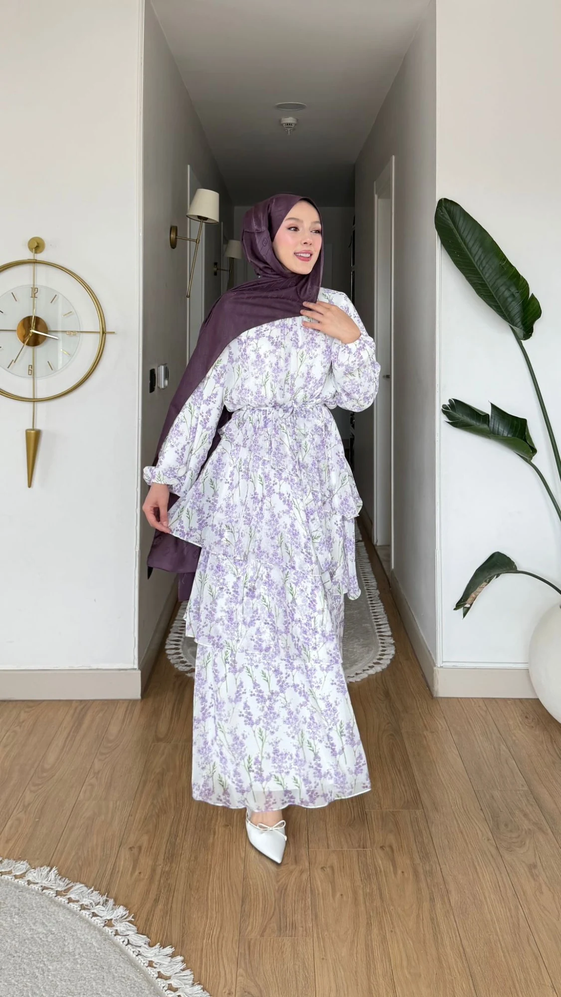 Mimoza Şifon Elbise - Lila