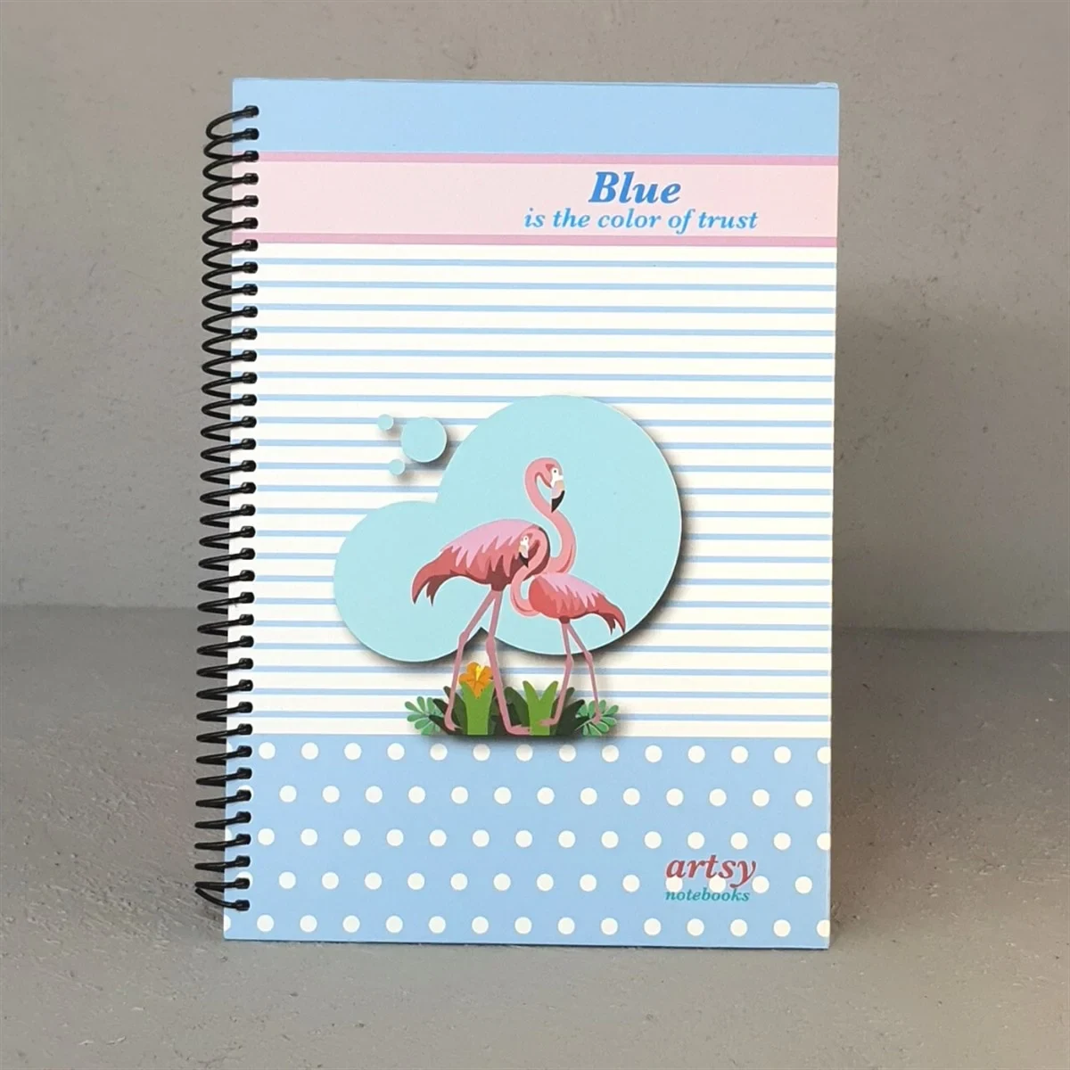 Flamingo Çizgili Not Defteri Ajanda