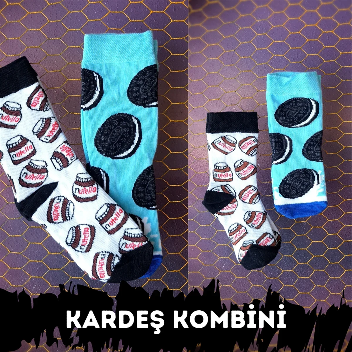 Kardeş Kombini 4'lü Unisex Çocuk Çorap Takımı