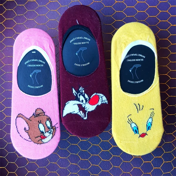 Figürlü Dikişsiz Babet Çorap Set