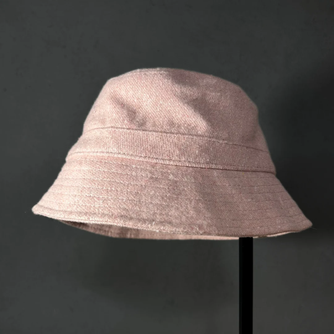 Kadın Pembe Kaşe Bucket Şapka